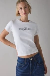 Puma Tech Graphic Baby Tee In White, Women's At Urban Outfitters In White