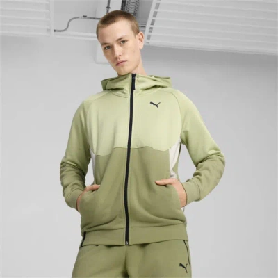 Puma Tech Men's Full-zip Hoodie In Calming Green