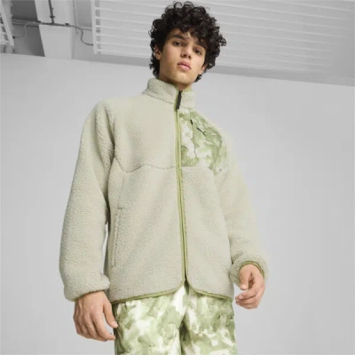 Puma Tech Men's Sherpa Track Jacket In Desert Dust