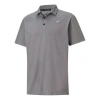 Puma Tech Pique Polo Shirt 'grey White Black' In Gray