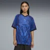 Puma Tech-x All-over Print Relaxed Soccer Jersey Unisex In Blue