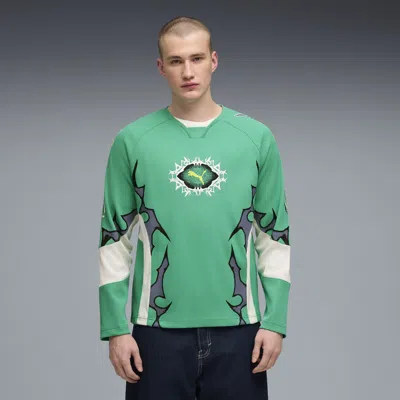 Puma Tech-x Men's Long Sleeve Waffle Shirt In Green