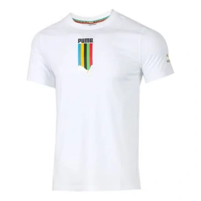 Puma Tfs Graphic Tee Living Series Sports Short Sleeve White