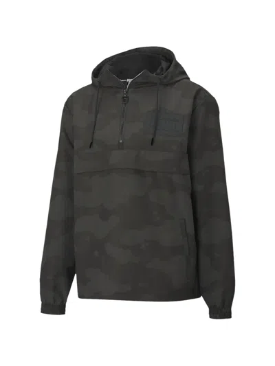 Puma The Hundreds Rev Camouflage-print Windbreaker In Black
