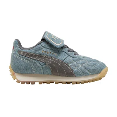 Pre-owned Puma The Smurfs X Fenty X Avanti Ls Stitched Little Kid 'slate Sky Denim' | Blue | Kid's Size 13