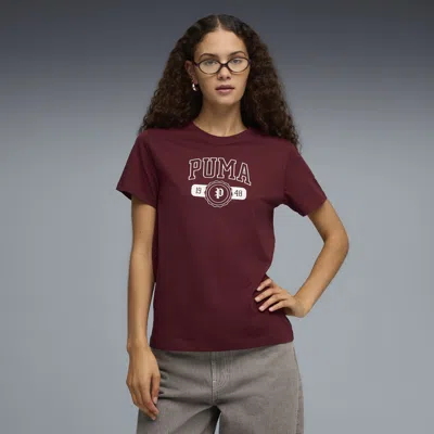Puma Throwback Women's T-shirt In Burgundy