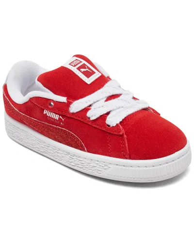 Puma Babies' Toddler Girls Suede Xl Glitz Skate Casual Sneakers From Finish Line In Red