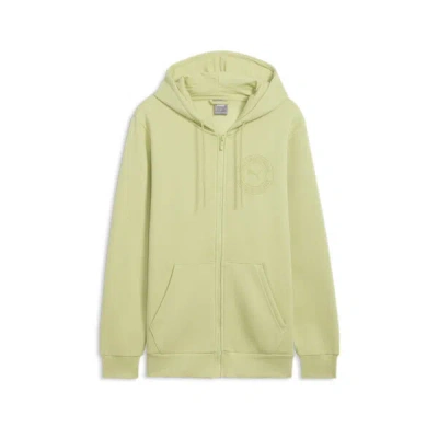 Puma Tonal Graphic Men's Full-zip Hoodie In Pistachio Green