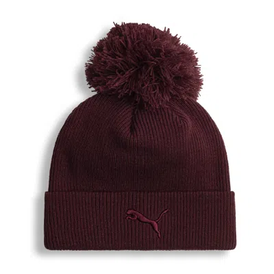 Puma Tonal Ribbed Lurex Knit Bean Women In Burgundy