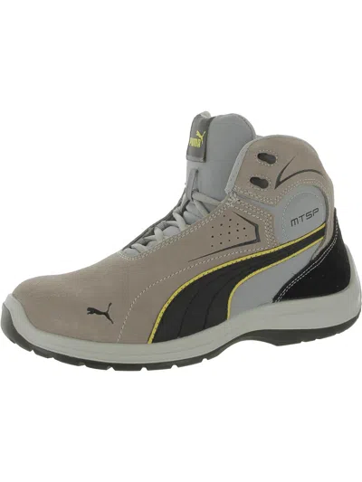 Puma Touring Mens Faux Leather Work & Safety Shoes In Grey