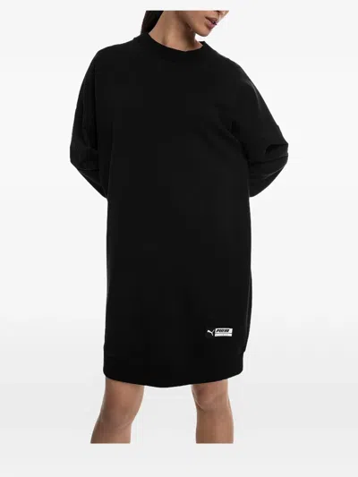 Puma Trailblazer Logo-print Mini Dress In Black