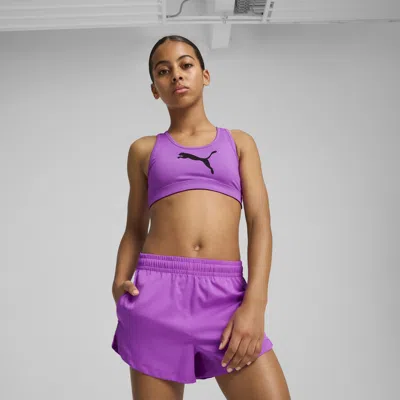 Puma Train All Day Essentials Big Kids' Low Support Bra In Purple