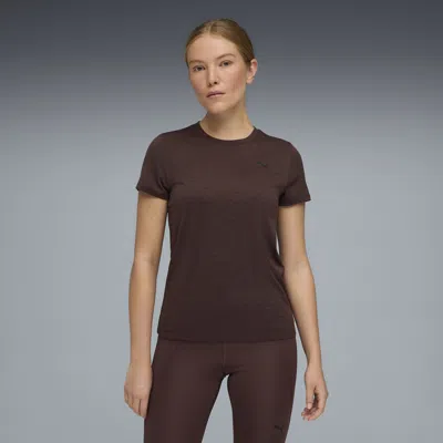 Puma Train All Day Essentials Women's Heather Training T-shirt In Brown