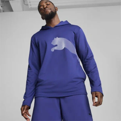 Puma Train All Day Men's Big Cat Men's Training Hoodie In Lapis Lazuli