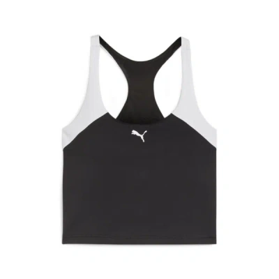 Puma "train All Day" Women's 2-in-1 Training Tank Top In Black- White