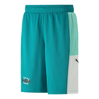Puma Training Basketball Shorts 'teal' In Blue