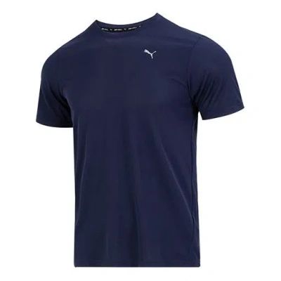 Puma Training Logo T-shirt 'navy' In Blue