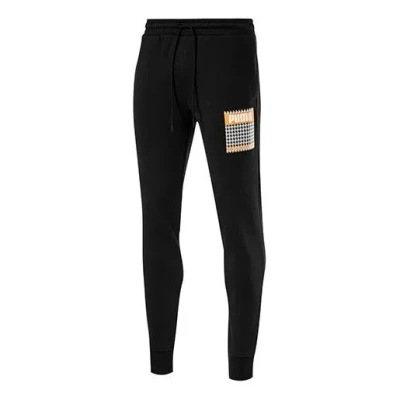 Puma Trend Sweatpants 'black White Yellow'