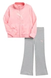 Puma Tricot Track Jacket & Wide Leg Pants Set In Pink