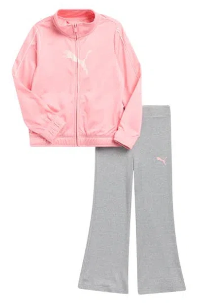Puma Kids'  Tricot Track Jacket & Wide Leg Pants Set In Pink