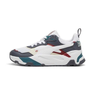 Puma Trinity Mid 90s Big Kids' Sneakers In Galactic Gray- White-alpine Snow-intense Red
