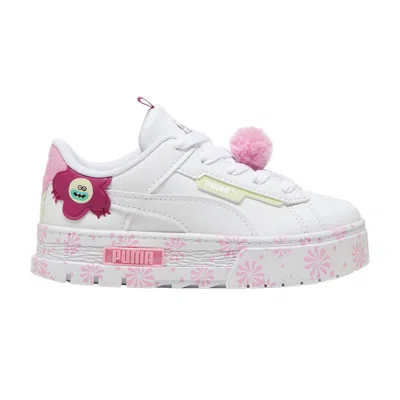 Pre-owned Puma Trolls X Mayze Crashed Little Kid 'queen Poppy' | White | Kid's Size 1.5