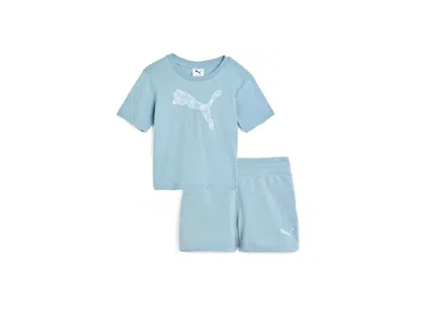 Puma Kids' T-shirt Fleece Shorts Set (toddler) Girl's Active Sets Ice Blue: 3t Toddler