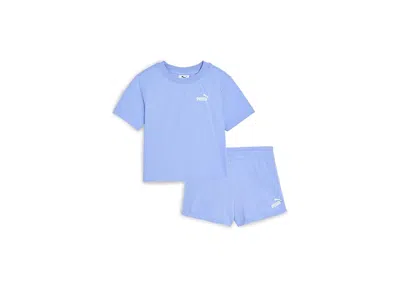 Puma Kids' T-shirt Fleece Shorts Set (toddler) Girl's Active Sets Lavender: 4t Toddler In Blue