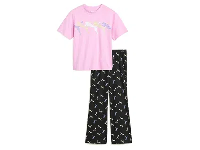 Puma T-shirt Leggings Set (little Kid) Girl's Active Sets Pink Shimmer: 6x Little Kids