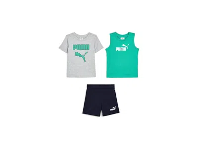 Puma Kids' T-shirt, Tank Top Short Set (toddler) Boy's Sets Teal Green : 2t Toddler, Cotton/polyester