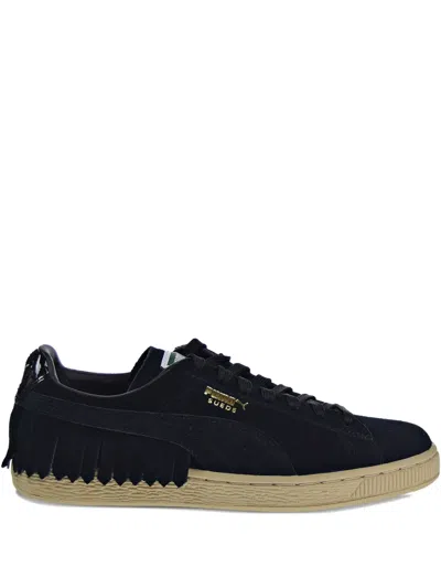 Puma Tssl Fringe Suede Sneakers In Black