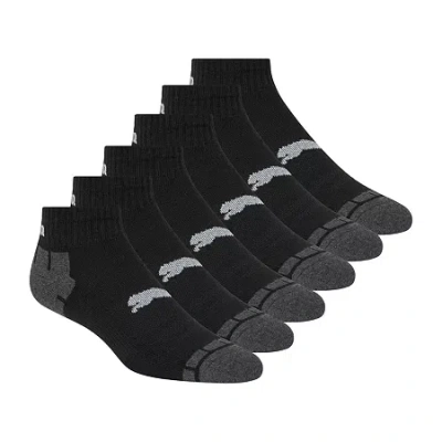 Puma Ultimate Training Mens Breathable Multi-pack 6 Pair Quarter Ankle Socks In Black