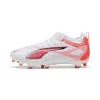 Puma Ultra 5 Match Firm Ground/artificial Ground Big Kids' Soccer Cleats Shoes In White