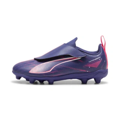Puma Ultra 5 Play Firm Ground/artificial Ground Rb Kids' Soccer Cleats Shoes In Lapis Lazuli- White-sunset Glow