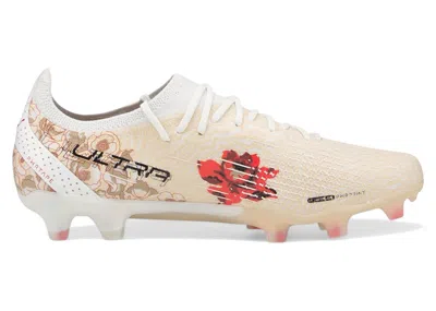 Pre-owned Puma Ultra Fg/ag Liberty London Floral (women's) Sneakers In White/black/sun Kiss