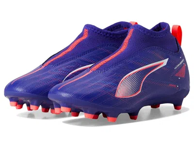 Puma Ultra Match Laceless Firm Artificial Ground (little Kid/big Kid) Kids Shoes Lapis Lazuli/ White/ In Purple