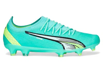 Pre-owned Puma Ultra Ultimate Fg/ag (women's) Sneakers In Electric Peppermint/ White/fast Yellow In Multi