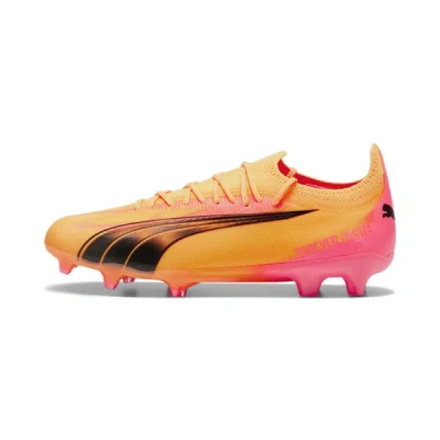 Puma Ultra Ultimate Firm Ground/artificial Ground Men's Soccer Cleats Shoes In Sun Stream- Black-sunset Glow