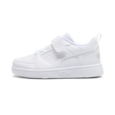 Puma Uma Rebound V6 Lo Little Kids' Sneakers In White-cool Light Gray