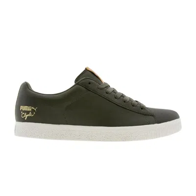 Pre-owned Puma Undftd X Clyde Luxe 'stripe Off' | Green | Men's Size 11.5