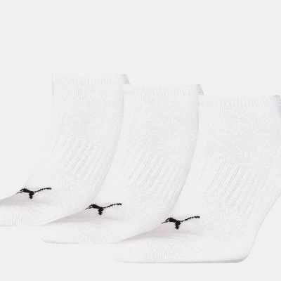 Puma Unisex Adult Cushioned Trainer Socks (pack Of 3) (white/black)