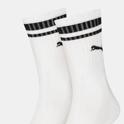 Puma Unisex Adult Heritage Stripe Crew Socks (pack Of 2) (white/black)