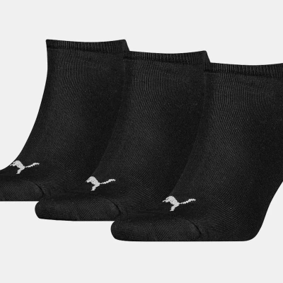 Puma Unisex Adult Invisible Socks (pack Of 3) (black)