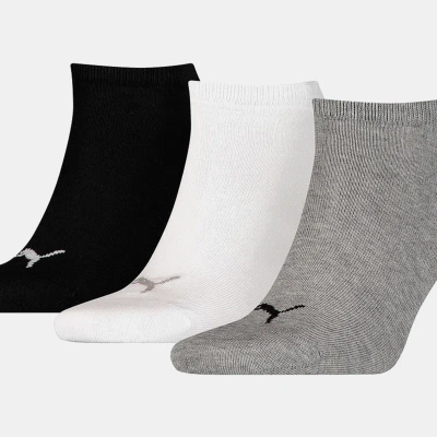 Puma Unisex Adult Invisible Socks (pack Of 3) (gray/white/black) In Grey