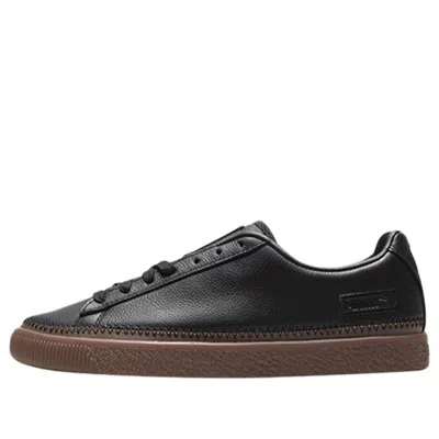 Puma Unisex Basket Stitched Low-top Sneakers Black/brown