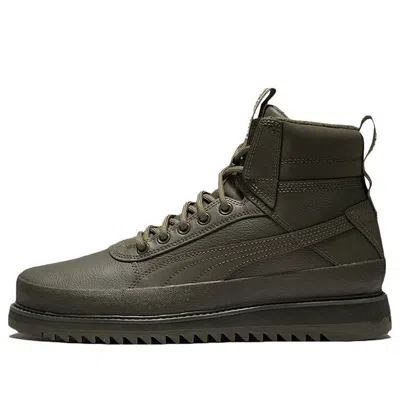 Puma Unisex Desierto V2 Wtr Rubber High-top Sneakers Green In Brown