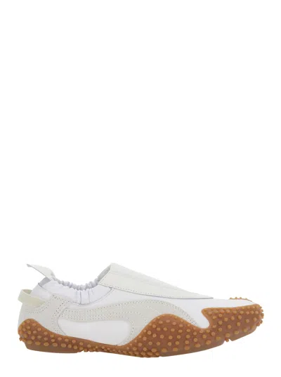 Puma Unisex Leather Sneaker With Colorful Details And Rubber Sole In White