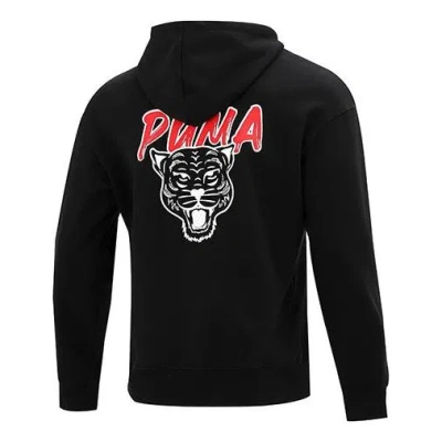 Puma Unisex Logo Printing Round-neck Sweatshirt Black