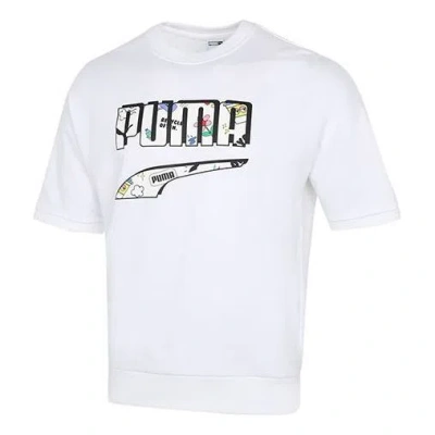 Puma Unisex Printing Logo Round-neck Tee White