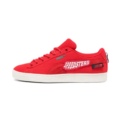 Puma Unisex Scuderia Ferrari Clyde Garage Crews Sneakers In Rosso Corsa-warm White